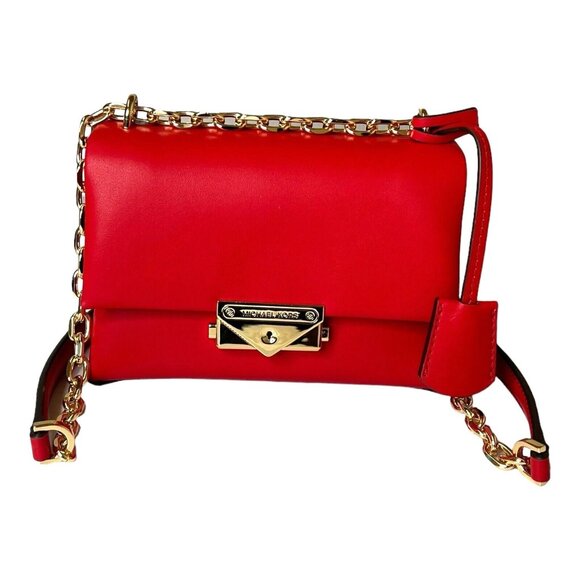 Michael Kors Cece Small Red Faux Leather Convertible Flap Crossbody Bag NWT - Picture 2 of 10